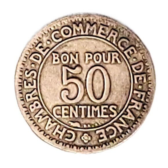 Vintage 7 Inch 5 French Coins Rope Chain Charm Silver Tone Bracelet - Picture 5 of 9